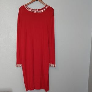 Monroe & Main Red Pearl Neck And Wrist Size 3X